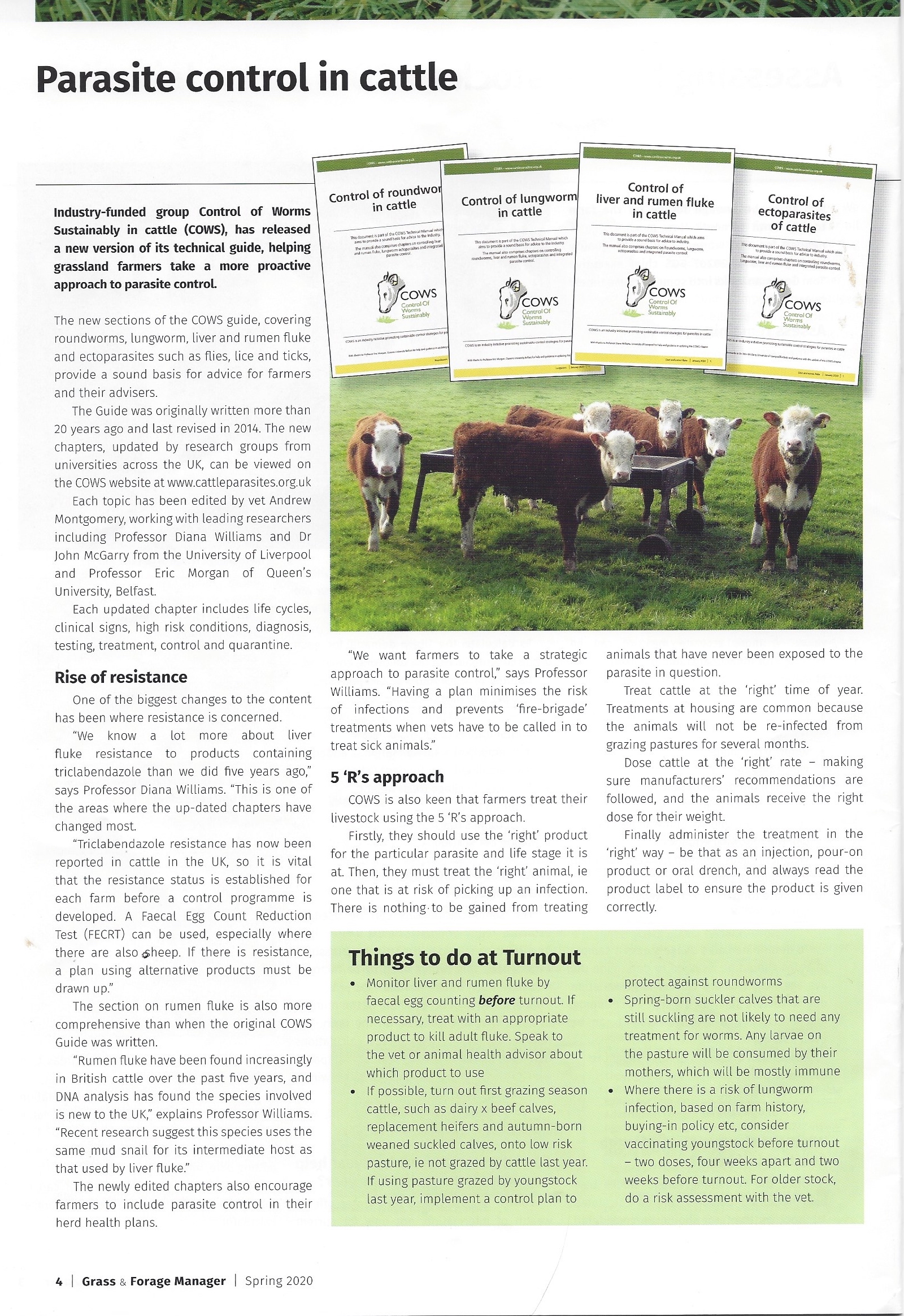 "Parasite control in cattle" from the Grass and Forage Manager, Spring 2020 edition